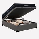 Ver mais imagens de Cama Box Baú Casal 138cm Royal Air com Colchão Molas Ensacadas Pillow Top Preto e Branco Royal