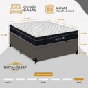 Ver imagem 7 de Cama Box Baú Casal 138cm Royal Air com Colchão Molas Ensacadas Pillow Top Preto e Branco Royal