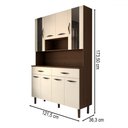Ver imagem 4 de Armário de Cozinha Kit 8 Portas 2 Gavetas com Vidro Nogueira/off White - Panorama Móveis