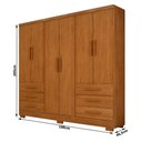 Ver imagem 2 de Guarda Roupa Casal Berlim 6 Portas 6 Gavetas Cinamomo com Pés - Novo Horizonte