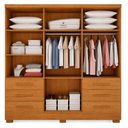 Ver imagem 3 de Guarda Roupa Casal Berlim 6 Portas 6 Gavetas Cinamomo com Pés - Novo Horizonte