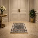 Ver imagem 2 de Tapete Persa Royal Cinza 50x85cm Fio Acetinado - Ideal para Quarto e Sala