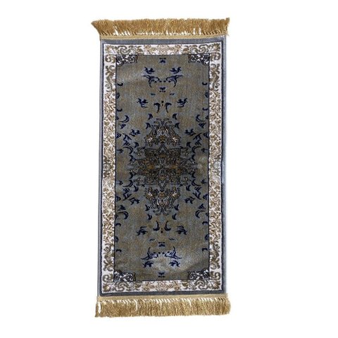 Tapete Persa Royal Cinza 50x85cm Fio Acetinado - Ideal para Quarto e Sala