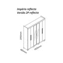 Ver imagem 3 de Guarda-Roupa Casal com 6 Portas com 2 Portas Reflecta com Pés com LED 100% MDF Império