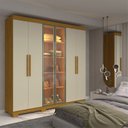Ver imagem 1 de Guarda-Roupa Casal com 6 Portas com 2 Portas Reflecta com Pés com LED 100% MDF Império