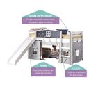 Ver imagem 4 de Cama Infantil Lousa Divertida com Escorregador e Cabana Casatema MadeiraOriginals