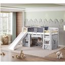 Ver imagem 1 de Cama Infantil Lousa Divertida com Escorregador e Cabana Casatema MadeiraOriginals