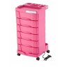 Carrinho Auxiliar Cabeleireiro Beauty Care com Tomada Embutida Rosa - Dompel - 1