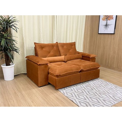 Sofá Retrátil Reclinável 2,00 m Terracota 509 Zuqui Plus