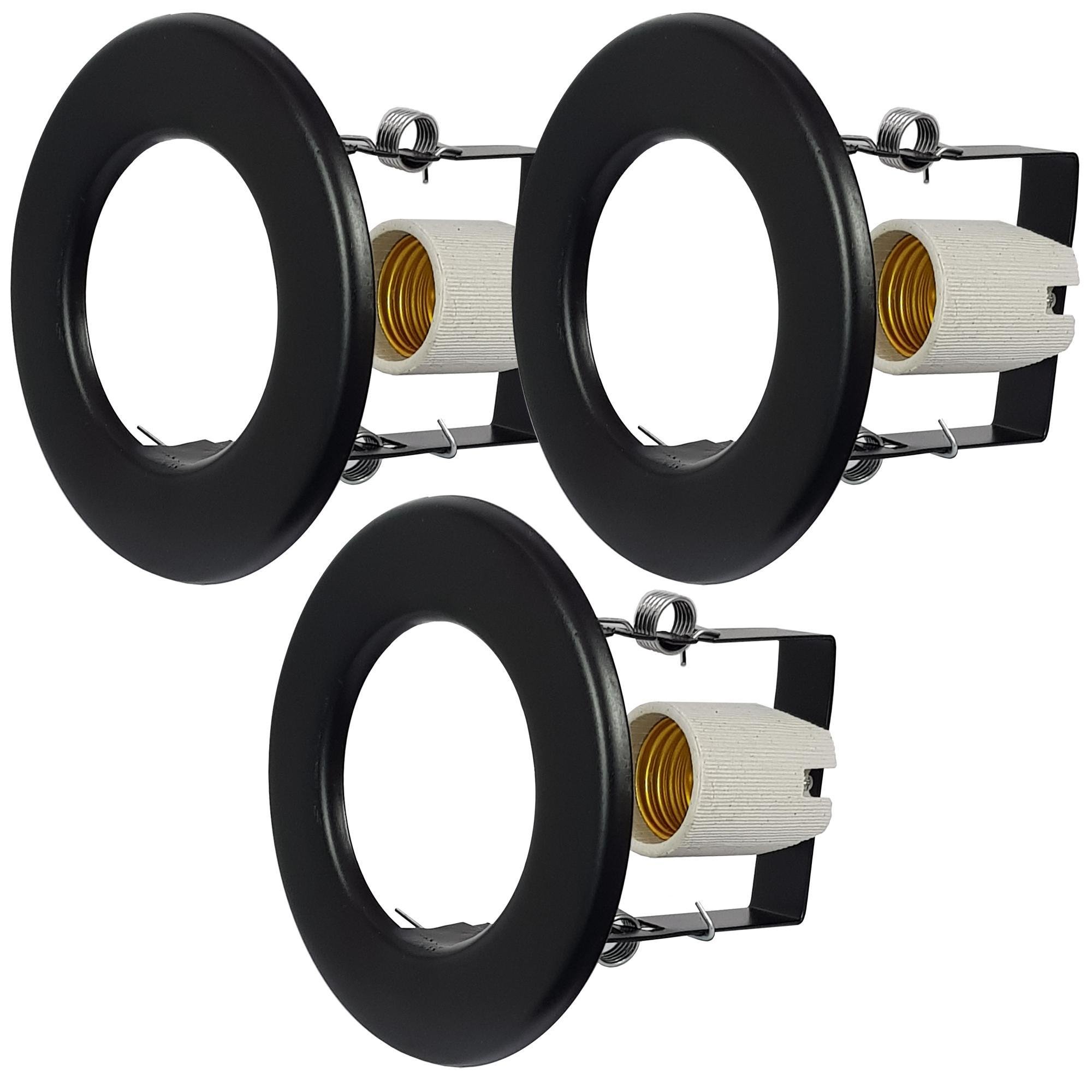 Kit 3 Spots Preto de Embutir para 1 Lâmpada Foco Fixo - 1