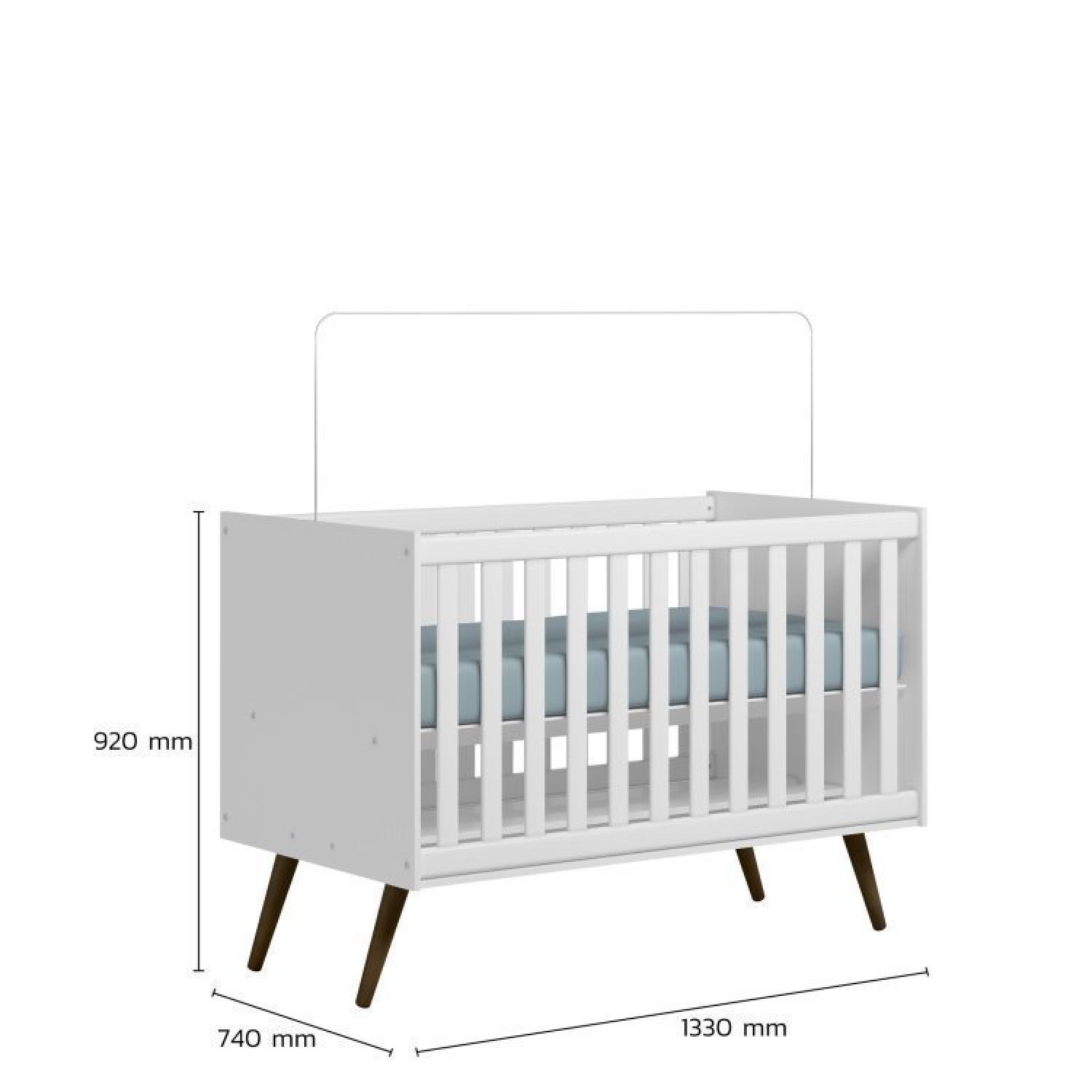 Quarto de Bebê Completo com Berço Guarda Roupa 3 Portas e Cômoda Infantil Sapateira Retrô Qmovi - 7