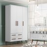 Quarto de Bebê Completo com Berço Guarda Roupa 3 Portas e Cômoda Infantil Sapateira Retrô Qmovi - 8