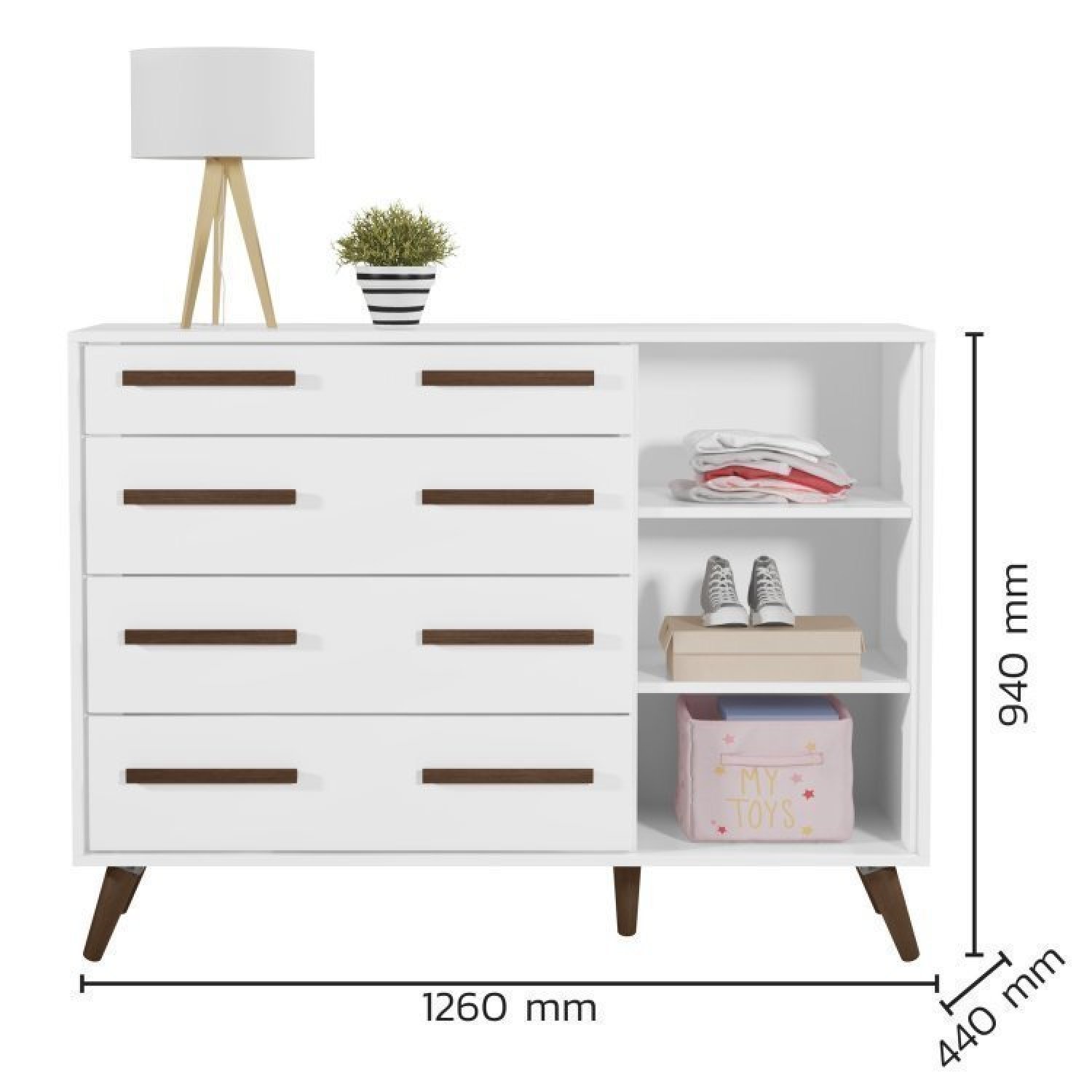 Quarto de Bebê Completo com Berço Guarda Roupa 3 Portas e Cômoda Infantil Sapateira Retrô Qmovi - 16