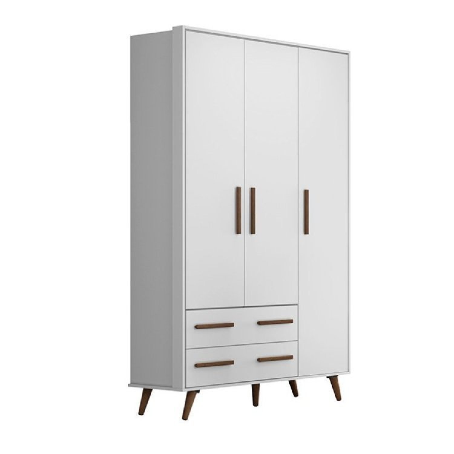 Quarto de Bebê Completo com Berço Guarda Roupa 3 Portas e Cômoda Infantil Sapateira Retrô Qmovi - 11