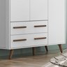 Quarto de Bebê Completo com Berço Guarda Roupa 3 Portas e Cômoda Infantil Sapateira Retrô Qmovi - 13