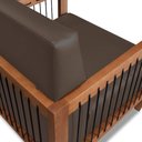 Ver imagem 7 de Kit 2 Poltronas Sala de Estar Pés Madeira Maciça Corda Náutica Preta 75cm Manila Pu Marrom G63 - Gra