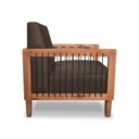 Ver imagem 5 de Kit 2 Poltronas Sala de Estar Pés Madeira Maciça Corda Náutica Preta 75cm Manila Pu Marrom G63 - Gra