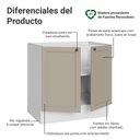 Ver imagem 3 de Balcão de Cozinha 80 cm 2 Portas (sem Tampo) Branco/Crema Vik Madesa