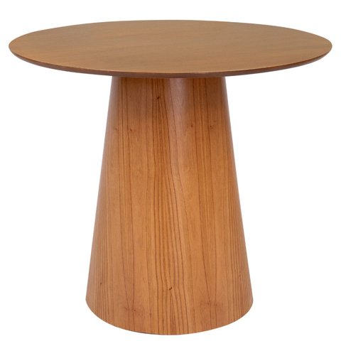 Mesa de Jantar Redonda 90cm Base Cone Austrália Marrom/Nozes