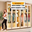 Ver imagem 3 de Guarda Roupa Casal Royal 4 Gavetas MDF Cinamomo com Off White RV Móveis