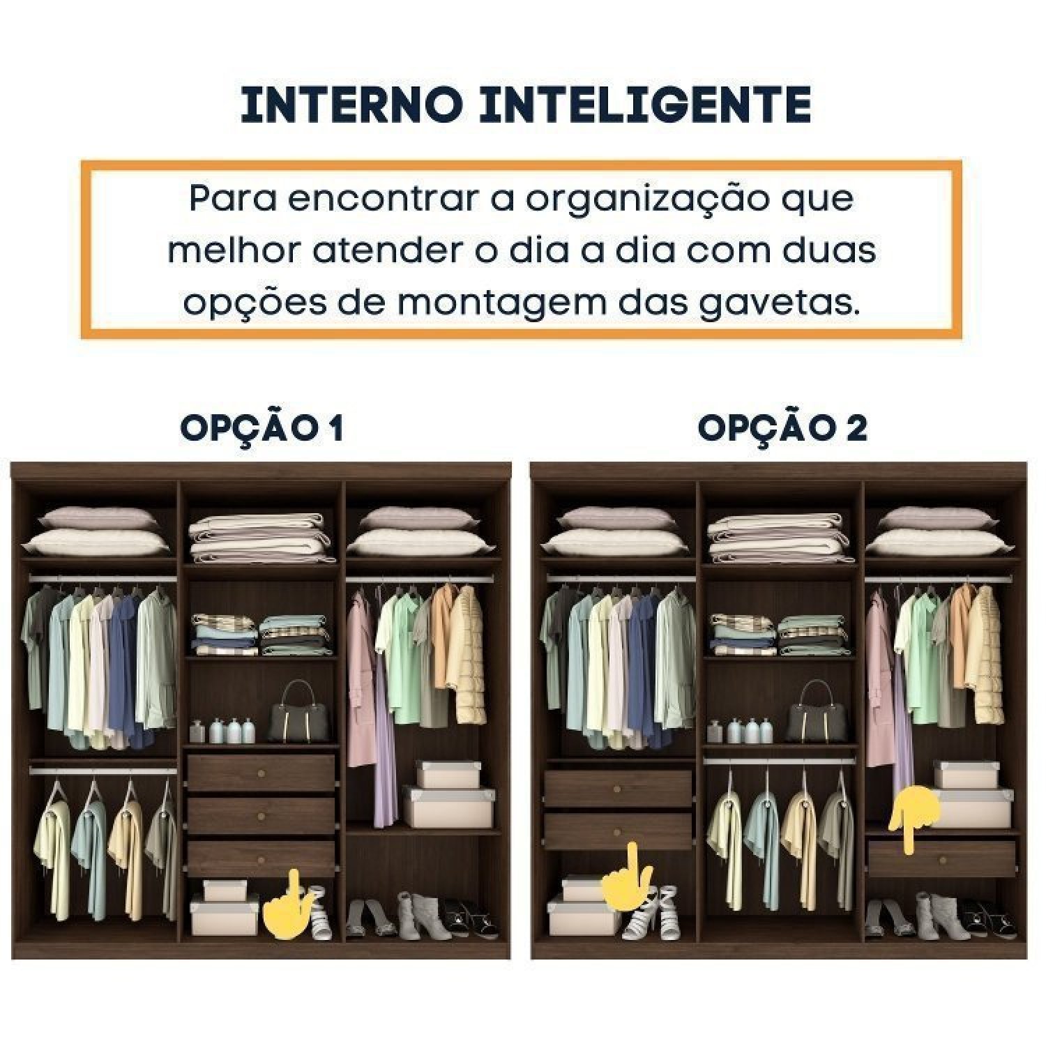 Quarto Casal com Roupeiro 6 Portas Olimpo e Painel Cabeceira Tcil Móveis - 9