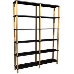 Estante Madeira 6 Prateleiras Pretas Evolukit 140x26x186