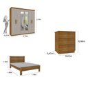 Ver imagem 3 de Quarto Casal com Roupeiro 6 Portas Olimpo, Cama e Mesa de Cabeceira 