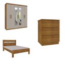 Ver imagem 2 de Quarto Casal com Roupeiro 6 Portas Olimpo, Cama e Mesa de Cabeceira 