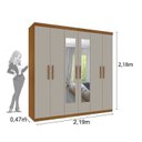 Ver imagem 5 de Quarto Casal com Roupeiro 6 Portas Olimpo, Cama e Mesa de Cabeceira 