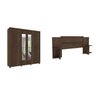 Quarto Casal com Roupeiro 6 Portas Olimpo e Painel Cabeceira Tcil Móveis - 2