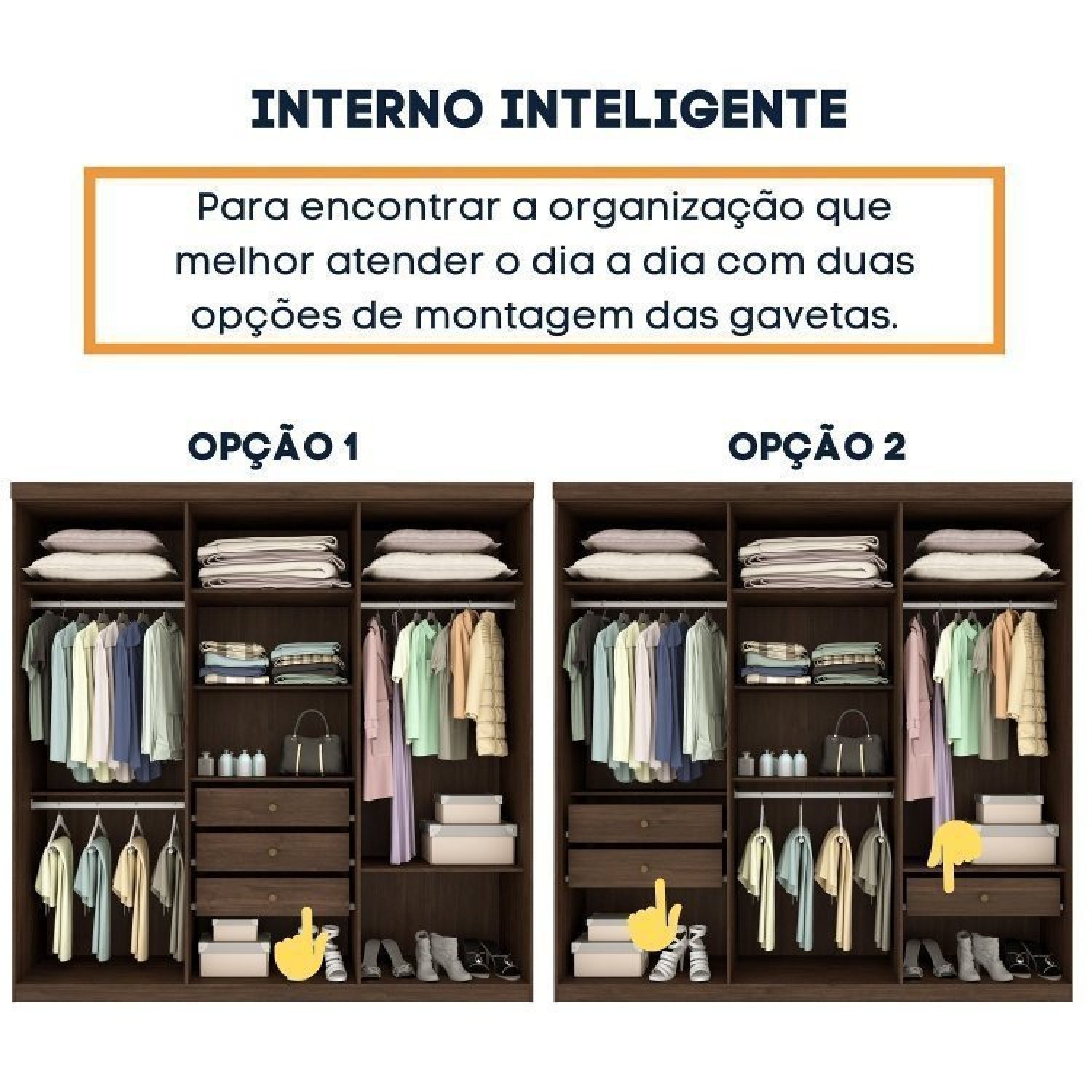 Quarto Casal com Roupeiro 6 Portas Olimpo e Painel Cabeceira Tcil Móveis - 6