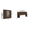 Quarto Casal com Roupeiro 6 Portas Olimpo e Painel Cabeceira Tcil Móveis - 3