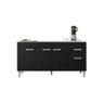Balcão Gabinete para Pia Gabriela sem Tampo 150cm 4 Portas 1 Gaveta Preto - 1