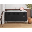 Ver imagem 3 de Balcão Gabinete para Pia Gabriela sem Tampo 150cm 4 Portas 1 Gaveta Preto