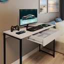 Ver imagem 3 de Escrivaninha com Gaveta Megane 110 X 45 Klm Store Preto com Off White