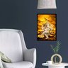 Quadro Arquétipo Ganesha Ouro 24x18cm - com Vidro:madeira Preta - 1