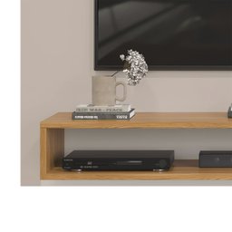 Painel de Tv Rack Suspenso Até 50 Polegadas Palermo Carvalho Nobre - Griz - ÉdeCasaMóveis                                                       - 4