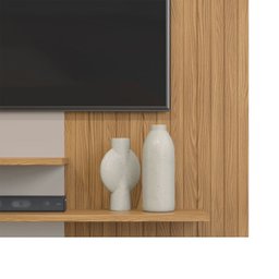 Painel de Tv Rack Suspenso Até 50 Polegadas Palermo Carvalho Nobre - Griz - ÉdeCasaMóveis                                                       - 5