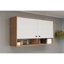 Ver imagem 1 de Armário Aéreo P/ Cozinha Torino C/ 2 Portas 120cm Mel/off White - Movelbento