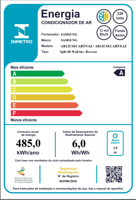 Ar Condicionado Split Inverter Samsung WindFree Black Edition 12.000 Btus Quente e Frio 220v - 13