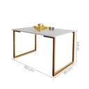 Ver imagem 3 de Mesa de Jantar Steel Estilo Industrial Pés de Aço 120x80cm Cobre/branco