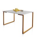 Ver imagem 2 de Mesa de Jantar Steel Estilo Industrial Pés de Aço 120x80cm Cobre/branco