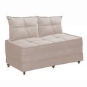 Ver imagem 1 de Pufe Cama Dobrável Casal 130cm com 02 Almofadas - Suede Nude