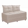 Pufe Cama Dobrável Casal 130cm com 02 Almofadas - Suede Nude - 1