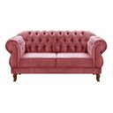 Ver imagem 1 de Sofá Chesterfield Capitonê Elisabeth Duquesa 2 Lugares - Suede Rosa