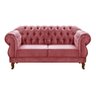 Sofá Chesterfield Capitonê Elisabeth Duquesa 2 Lugares - Suede Rosa - 1