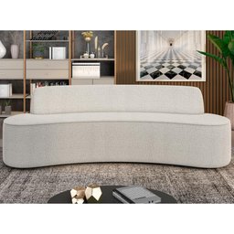 Sofá 3 Lugares para Sala de Estar Living 180cm Koane D06 Bouclê Creme - Mpozenato - 2