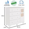 Cômoda Infantil Telinha 1 Porta 4 Gavetas 100% Mdf - 6