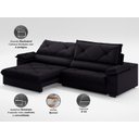 Ver imagem 3 de Sofá com Carregador Usb e Molas no Assento Retrátil Reclinável Nice 2,10m Velosuede - Netsofas