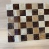 Passadeira Capacho 70x40cm em Couro Marrom Xadrez Quadriculado - 3